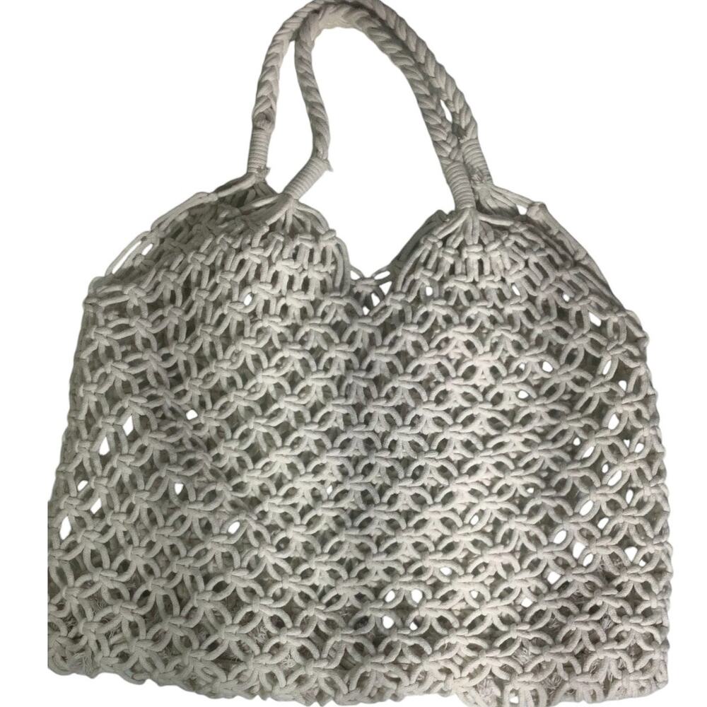 Retro Women Tassel Hand, Shoulder Tote Bag, Natural Beige, 15.07" x 11.81"